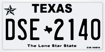 TX license plate DSE2140