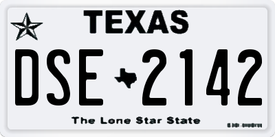 TX license plate DSE2142