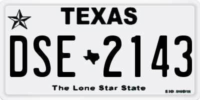 TX license plate DSE2143
