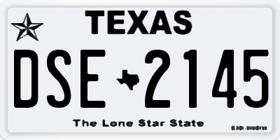 TX license plate DSE2145