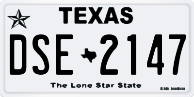 TX license plate DSE2147