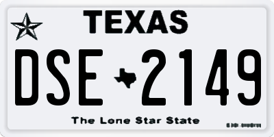 TX license plate DSE2149