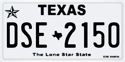 TX license plate DSE2150