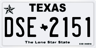 TX license plate DSE2151