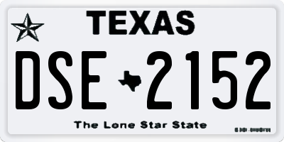 TX license plate DSE2152