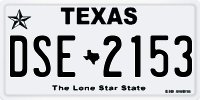 TX license plate DSE2153