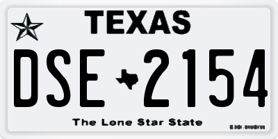 TX license plate DSE2154