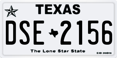 TX license plate DSE2156
