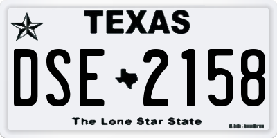 TX license plate DSE2158