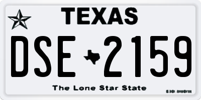 TX license plate DSE2159