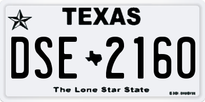 TX license plate DSE2160