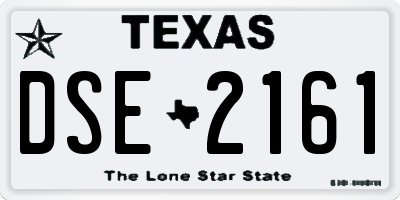 TX license plate DSE2161