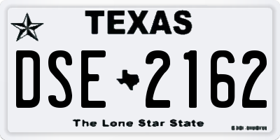 TX license plate DSE2162