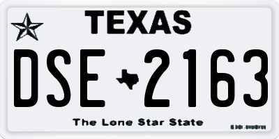 TX license plate DSE2163