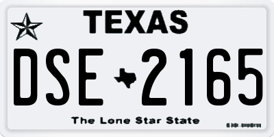 TX license plate DSE2165
