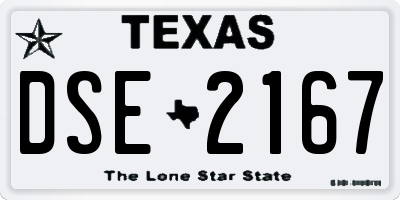 TX license plate DSE2167