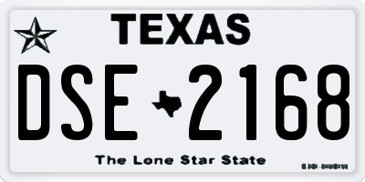 TX license plate DSE2168