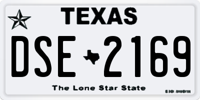 TX license plate DSE2169
