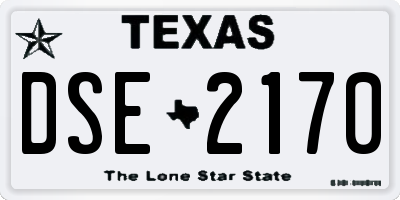 TX license plate DSE2170