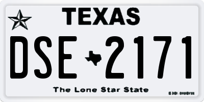 TX license plate DSE2171