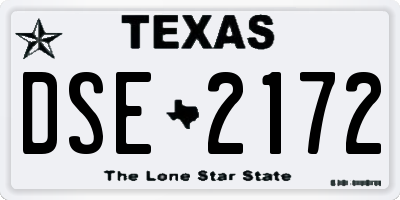 TX license plate DSE2172