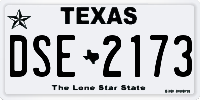 TX license plate DSE2173