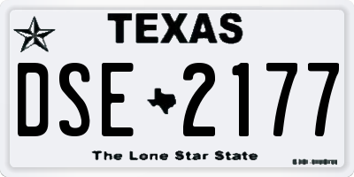 TX license plate DSE2177
