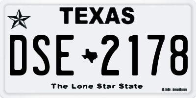 TX license plate DSE2178