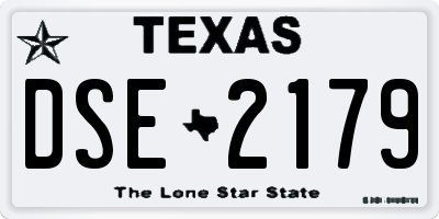 TX license plate DSE2179