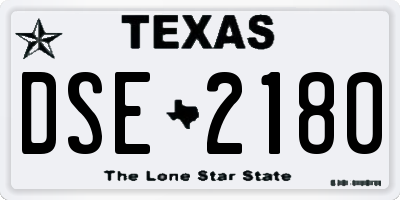 TX license plate DSE2180
