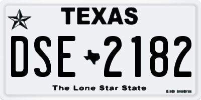 TX license plate DSE2182
