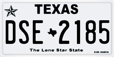 TX license plate DSE2185