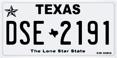 TX license plate DSE2191