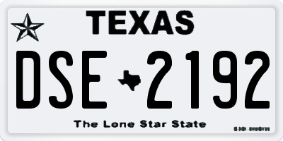 TX license plate DSE2192