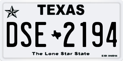 TX license plate DSE2194