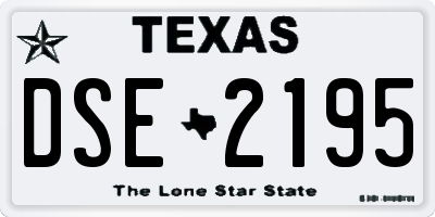 TX license plate DSE2195