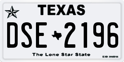 TX license plate DSE2196