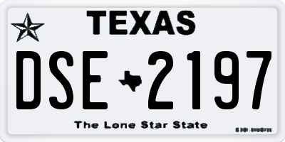 TX license plate DSE2197
