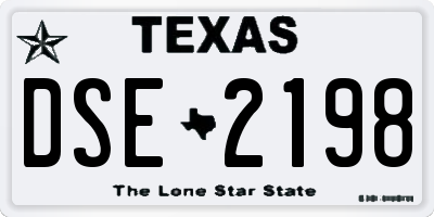 TX license plate DSE2198