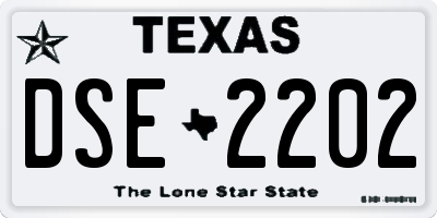 TX license plate DSE2202