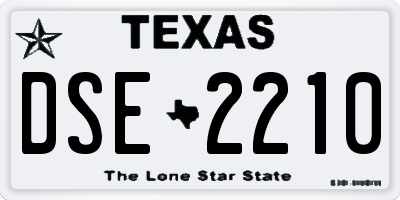 TX license plate DSE2210