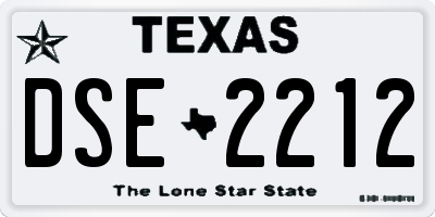 TX license plate DSE2212