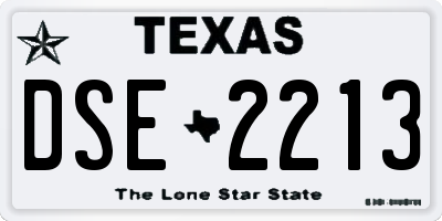 TX license plate DSE2213