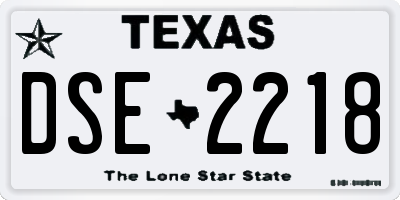 TX license plate DSE2218