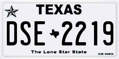 TX license plate DSE2219