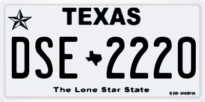 TX license plate DSE2220