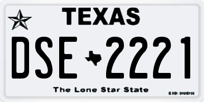 TX license plate DSE2221