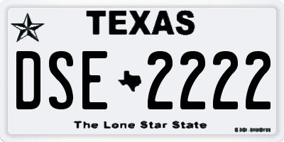 TX license plate DSE2222