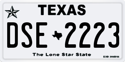 TX license plate DSE2223