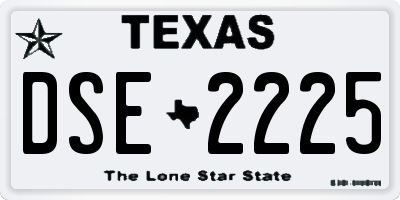 TX license plate DSE2225